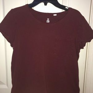 Pacsun Maroon Distressed Top with Pocket
